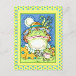 MOTHER FROG & BABY FROGETT, FAMILIE LIEFT Funny Briefkaart