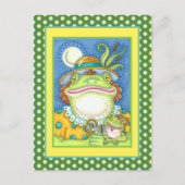 MOTHER FROG & BABY FROGETT, FAMILIE LIEFT Funny Feestdagenkaart (Voorkant)