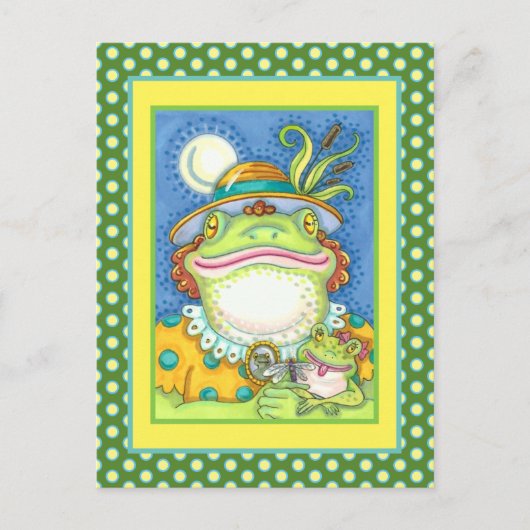 MOTHER FROG & BABY FROGETT, FAMILIE LIEFT Funny Feestdagenkaart (Voorkant)