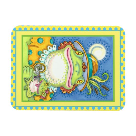 MOTHER FROG & BABY FROGETT, FAMILIE LIEFT Funny Magneet (Horizontaal)