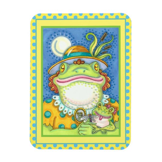 MOTHER FROG & BABY FROGETT, FAMILIE LIEFT Funny Magneet (Verticaal)