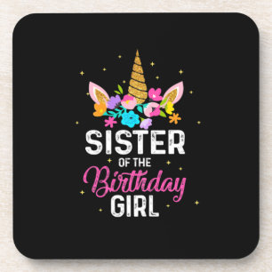 Mother Gift   Sister Of The Birthday Girl Birthday Bier Onderzetter