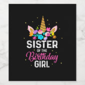 Mother Gift | Sister Of The Birthday Girl Birthday Wijn Etiket (Enkel label)