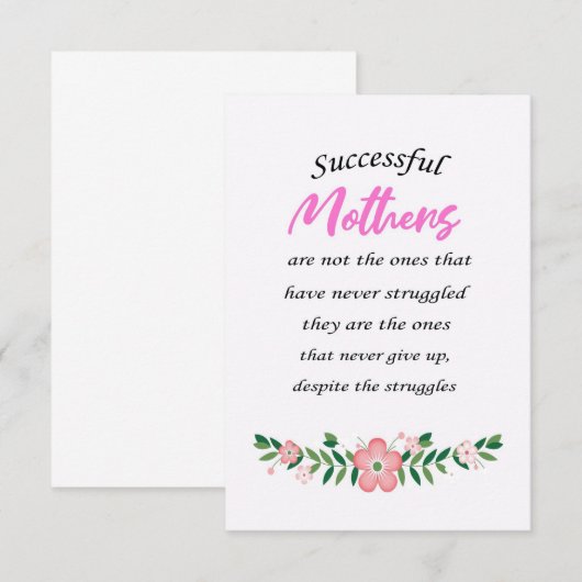 Mother Gift Successful Mothers Are Not The Ones Bedankkaart (Voorkant / Achterkant)
