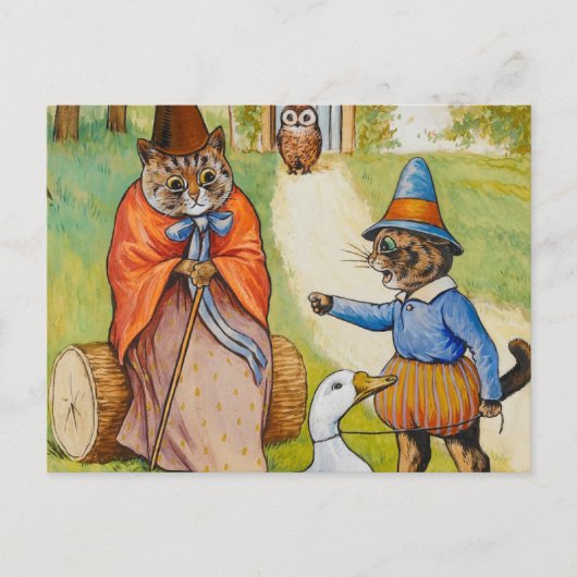 Mother Goose at Home by Louis Wain Briefkaart (Voorkant)