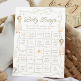 Mother Goose Baby Shower Find the Guest Bingo Game Kaart