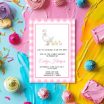 Mother Goose Baby shower roze Kaart<br><div class="desc">"One Gekke Goose First Birthday pink" Maak je klaar om te giechelen met ons 'One Gekke Goose'-collectie! Of je nu een fan bent van eigenzinnige dierlijke humor of gewoon van een goede lach houdt, onze speelse gans-design zullen je dag zeker opfleuren. Perfect voor iedereen die hun gekke kant omarmt, deze...</div>