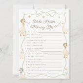 Mother Goose Baby Shower Who Knows the Mommy Best  Kaart (Voorkant)