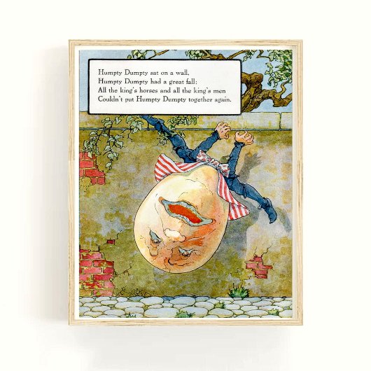 Mother Goose Nursery Rhyme Humpty Dumpty Nursery Poster