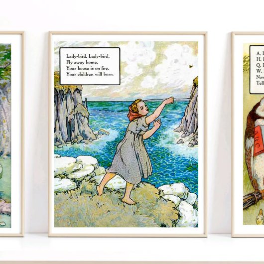 Mother Goose Nursery Rhyme Lady Bird Fly Nursery Poster