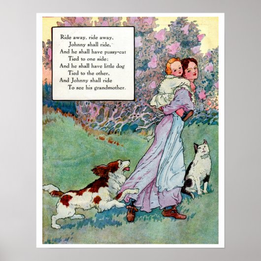 Mother Goose Nursery Rhyme Ride Away Nursery Poster (Voorkant)