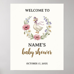 Mother Goose Wildflower Baby Shower Welkom Bord Poster