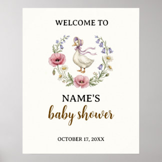 Mother Goose Wildflower Baby Shower Welkom Bord Poster
