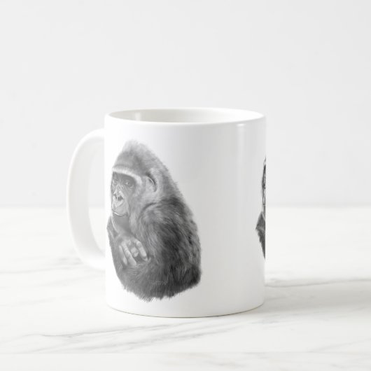 Mother gorilla mugcup 母ゴリラのマグカップ koffiemok (Voorkant links)