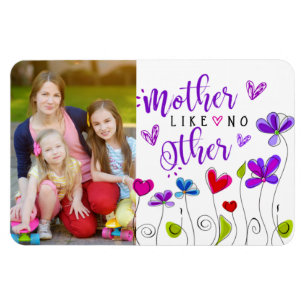 Mother Hand Drawn Flowers Hearts Gezegde Magneet
