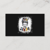 Mother Heifer Farmer Mom Cow Messy Bun Hair Bandan Visitekaartje (Achterkant)