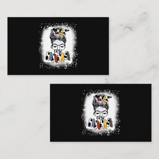 Mother Heifer Farmer Mom Cow Messy Bun Hair Bandan Visitekaartje (Voorkant / Achterkant)