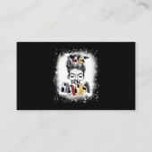 Mother Heifer Farmer Mom Cow Messy Bun Hair Bandan Visitekaartje (Voorkant)