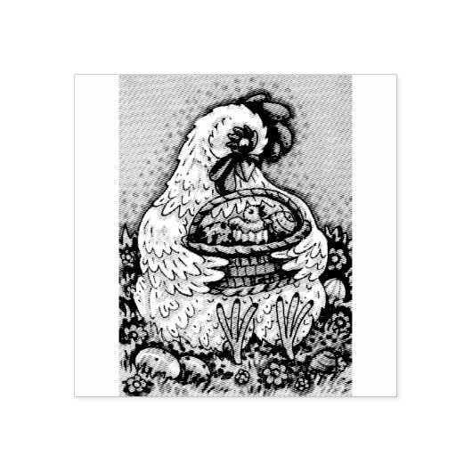MOTHER HEN'S EASTER BASKET CHICK RUBBER STAMP RUBBERSTEMPEL (Afrduk)