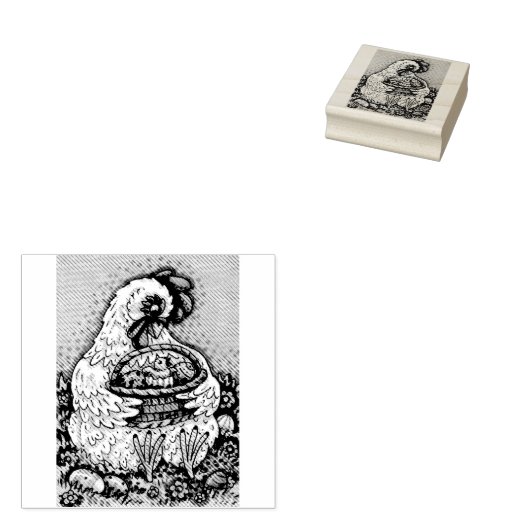 MOTHER HEN'S EASTER CHICK RUBBER STEMP RUBBERSTEMPEL (Gestempeld)