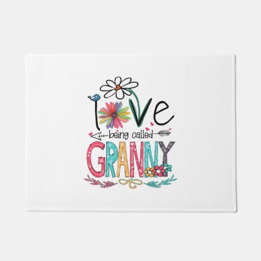 Mother I Love Being Called Granny Sunflower Birth Deurmat (Voorkant)