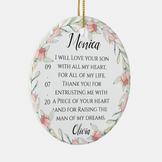 Mother In Law Gift Ceramic Ornament (Rechts)