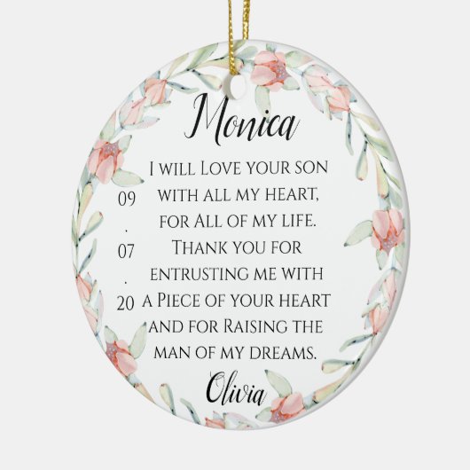 Mother In Law Gift Ceramic Ornament (Links)