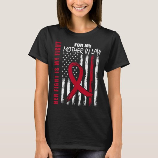 Mother In Law Multiple Myeloma Awareness American  T-shirt (Voorkant)