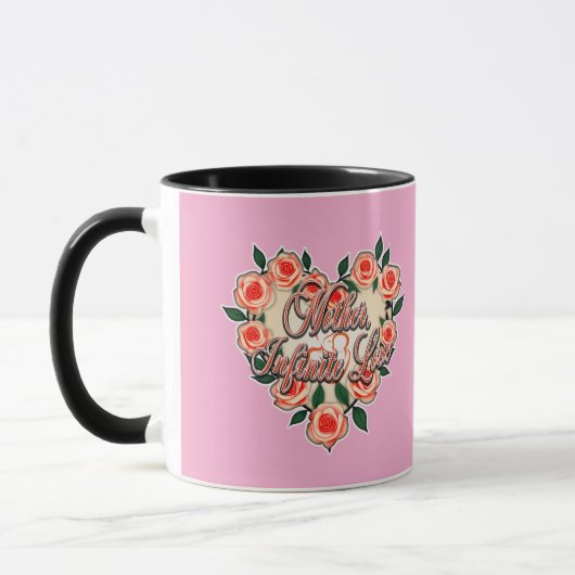 Mother Infinite Love – Floral Typography Mok (Links)