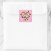 Mother Infinite Love – Floral Typography Vierkante Sticker (Tas)