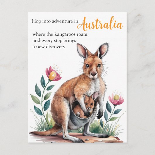 Mother Kangaroo Briefkaart (Voorkant)