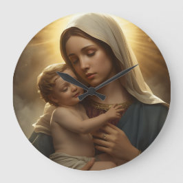 Mother Mary and Baby Jesus Wall Clock Grote Klok
