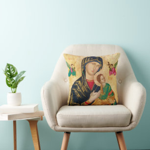 MOTHER MARY & BABY JESUS ART PILLOW KUSSEN
