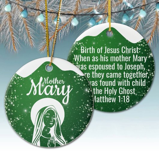 Mother Mary Matthew 1:18 Holy Ghost Passage  ⛪️ 🎄 Keramisch Ornament