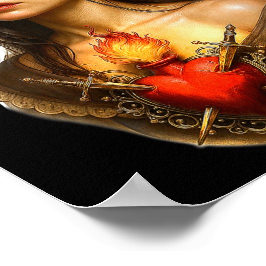 Mother Mary Sacred Heart Cry  Poster (Hoek)