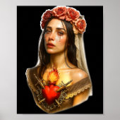 Mother Mary Sacred Heart Cry  Poster (Voorkant)