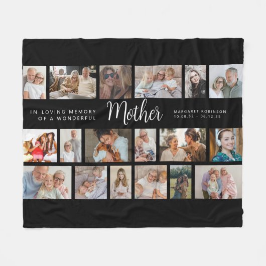 Mother Memorial 18 Photo Collage Fleece Deken (Voorkant (Horizontaal))