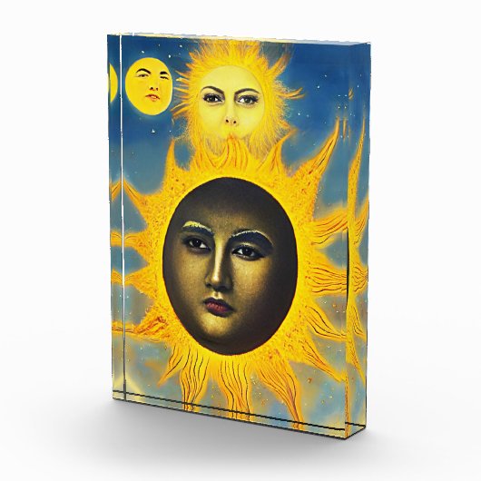 Mother Nature Sun moon Original fantasy art Fotoblokken (Rechts)