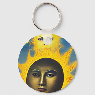 Mother Nature Sun moon Original fantasy art Sleutelhanger