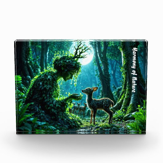 Mother nature's gentle touch on a spotted fawn fotoblokken (Voorkant)