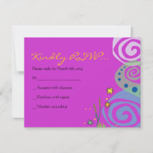 MOTHER NATUUR SWIRL Bat Bar Mitzvah Reply Card