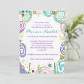 MOTHER NATUUR SWIRL Bat Bar Mitzvah Uitnodiging (Staand voorkant)