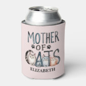 Mother of Cats, Fun Gift for Cat Lovers Blikjeskoeler (Blikje Voorkant)