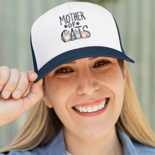 Mother of Cats, Fun Gift for Cat Lovers Trucker Pet