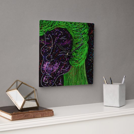 Mother of Galaxies Wall Clock Vierkante Klok (Kantoor)