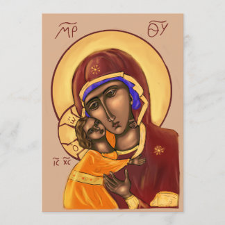 Mother of God Paper Icon Card Bedankkaart