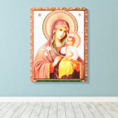 Mother of God Russian Icon Canvas Afdruk (Insitu (Houten vloer))