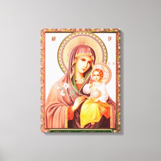 Mother of God Russian Icon Canvas Afdruk (Voorkant)