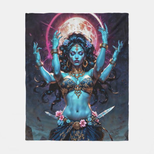 Mother of Liberation Kali Goddess Fleece Deken (Voorkant)
