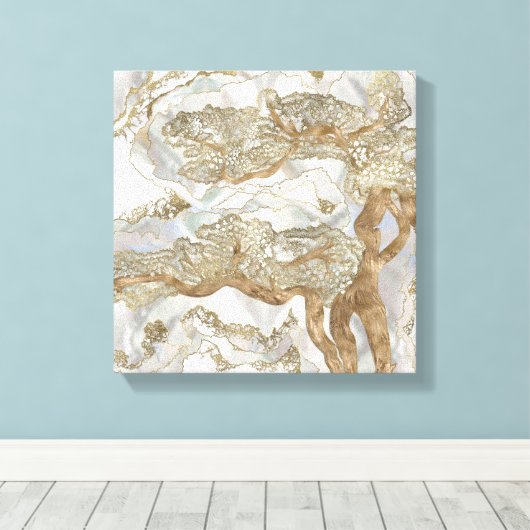 Mother of pearl Golden Tree Canvas Afdruk (Insitu (Houten vloer))